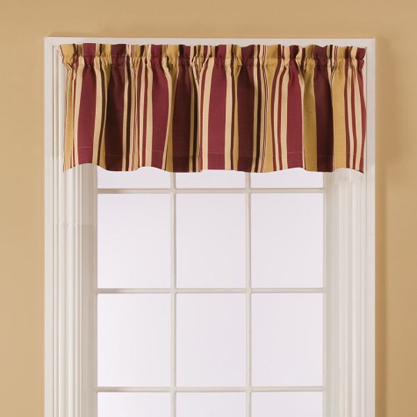 Essential Home Mix and Match Stripe Valance 60W x 15.5L-Red