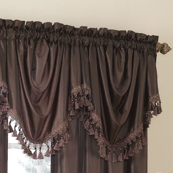 Jaclyn Smith Traditions Lined Chocolate Solid Valance