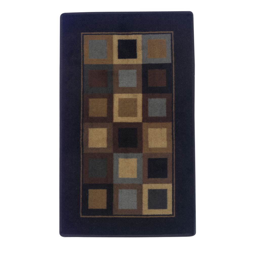 Essential Home Blue Block 20 In X 34 In Rug