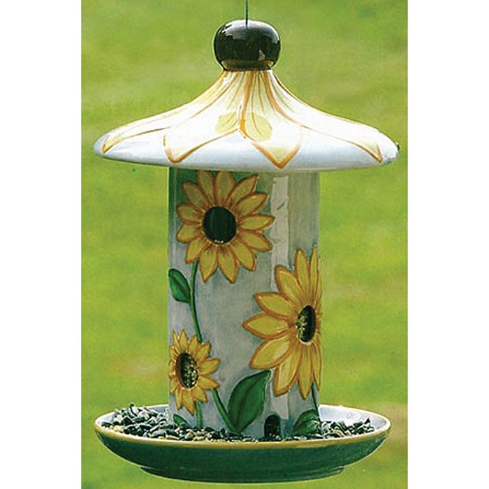 Bird Brain Sunflower Ceramic Bird Feeder