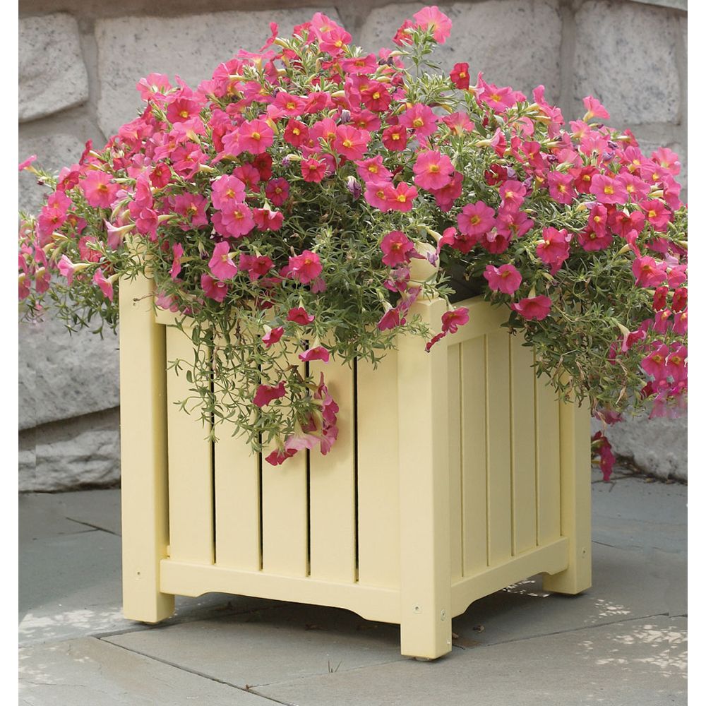 DMC 16-inch Lexington Square Planter in Lemon