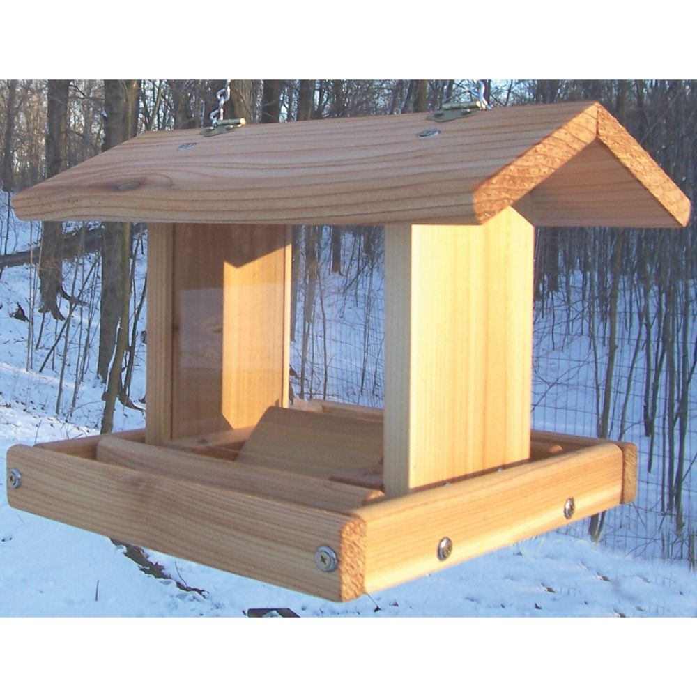 Stovall Small Hanging Hopper Bird Feeder with Chain