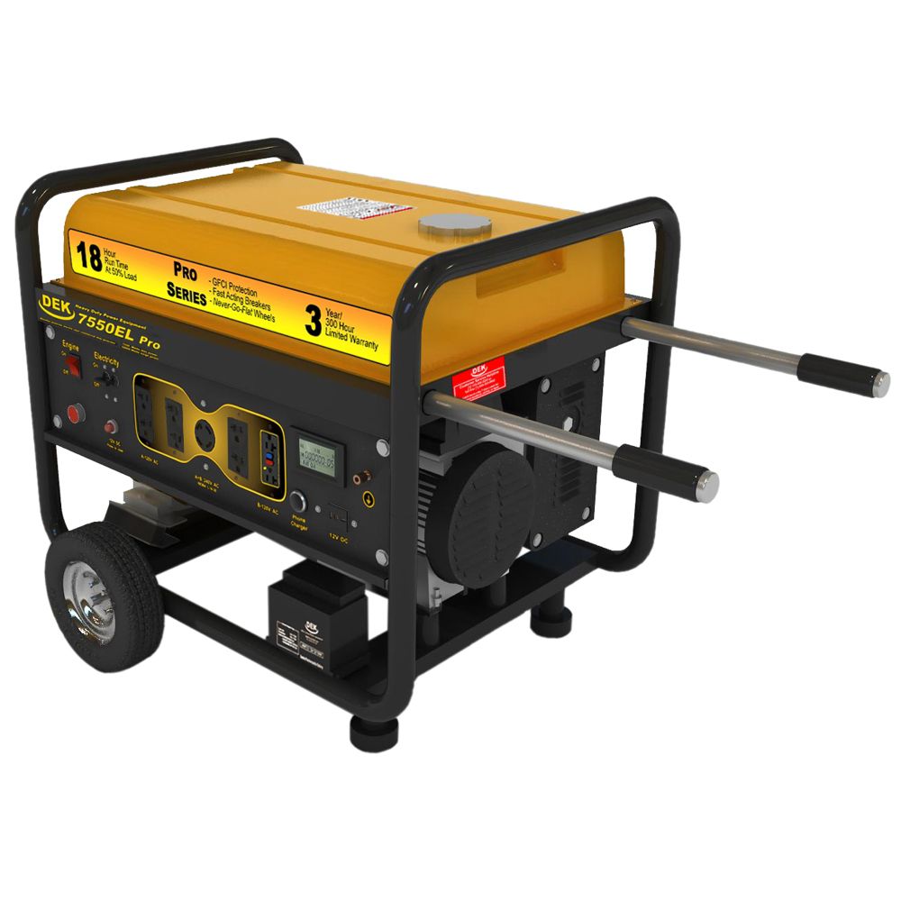 DEK 10,000W Generator, 7550 Continuous Watts Electric Start (Pro Series)-49 State