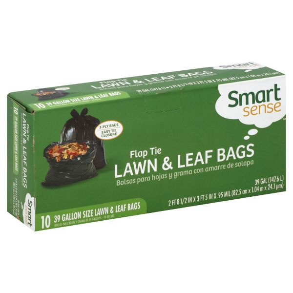 Smart Sense Lawn & Leaf Bags, Flap Tie, 39 Gallon, 10 bags at Kmart.com