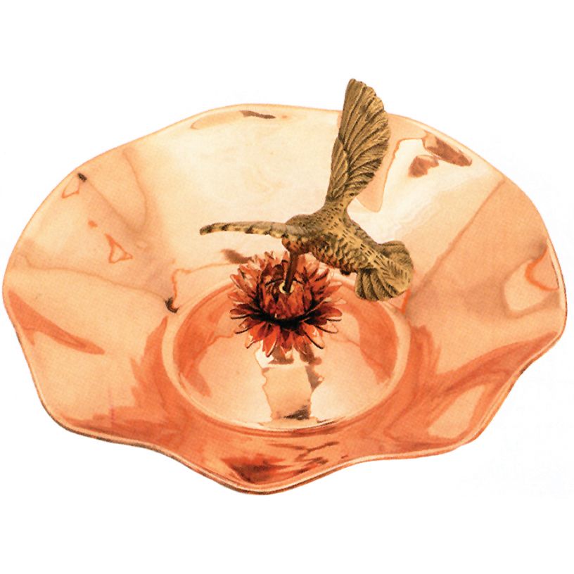 Achla 13Inch Hummingbird Bird Bath Polished Copper