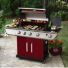 4-Burner LP Red Gas Grill w/ Searing Burner