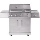 4-Burner Split Lid Gas Grill with Side Burner