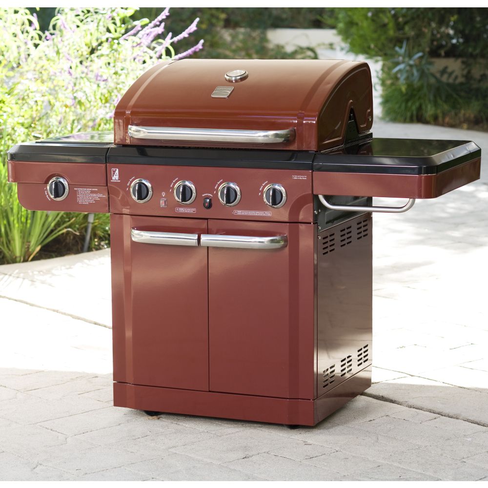 Kenmore 4 Burner Gas Grill with Side Burner - Red
