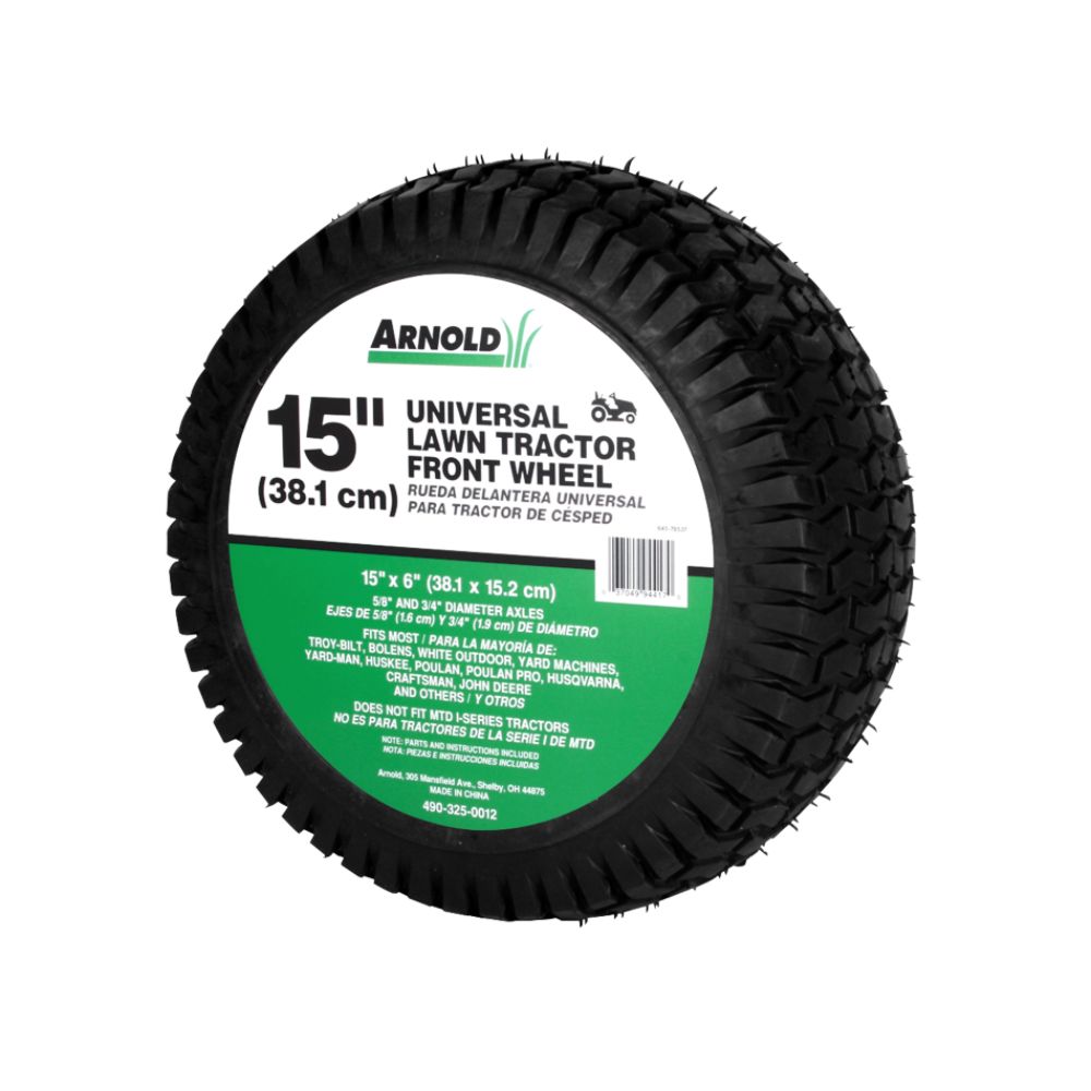 Arnold&nbsp; 15 in. x 6 in. Universal Lawn Tractor Front Wheel Kit