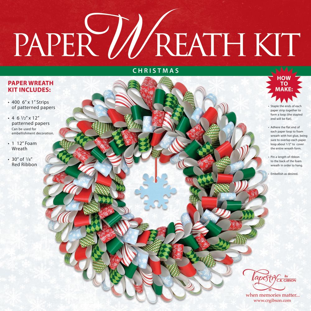 Tapestry by C.R. Gibson Christmas Paper Wreath Making Kit