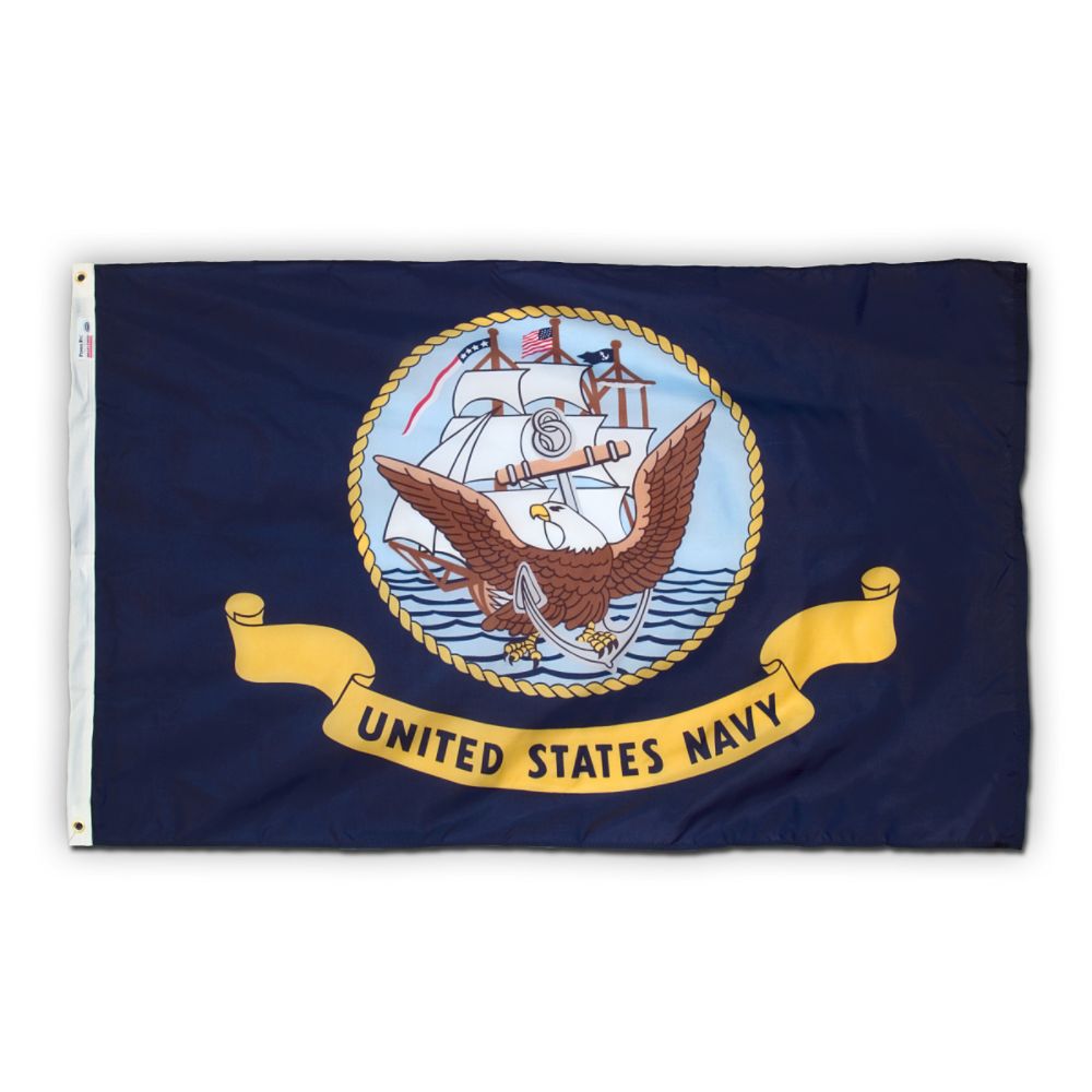 Valley Forge Flag 3x5 Nylon Us Navy Flag