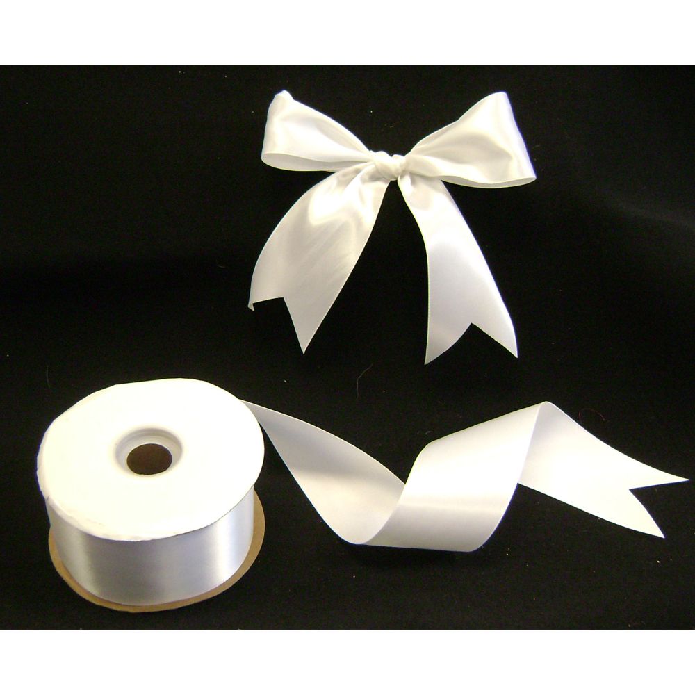 Berwick White Satin Ribbon Spool, 50yds