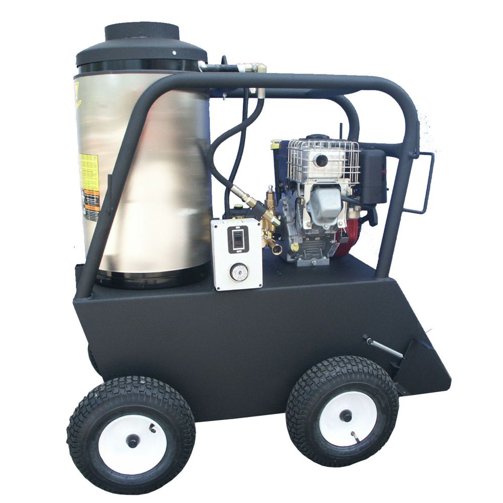 Hot Water Pressure Washer, 2000 psi, 3 gpm, Intek 6.5 h.p. Gas Engine