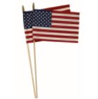 8 in. x 12 in. American Stick Flag, 2 Pack