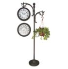 Clock with Plant Hook & Temperature Gauge