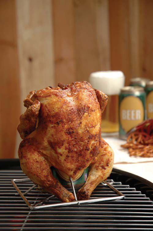 Charcoal Companion&nbsp; Stainless Folding Beer Can Chicken Rack