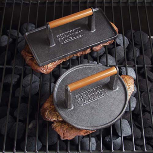Charcoal Companion Cast Iron Round Grill Press / 7" Diameter