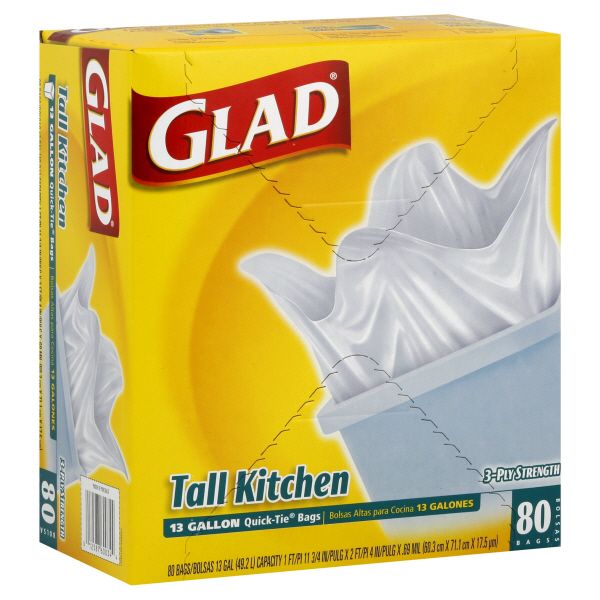 Glad Quick-Tie Tall Kitchen Bags, 13 Gallon, 80 bags at Kmart.com