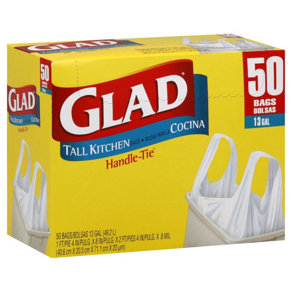 Glad Handle-Tie Tall Kitchen Bags, 13 Gallon, 50 bags at Kmart.com