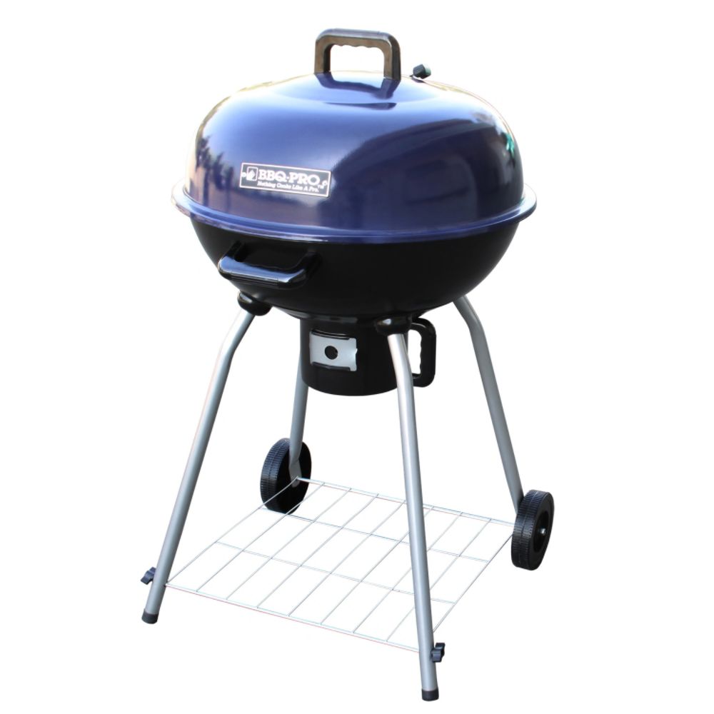 BBQ Pro 22.5" Round Kettle Charcoal Grill w/ Blue Lid at Kmart.com