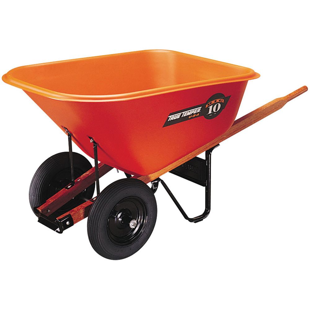 Ames Jackson 10cf Contractor Orange Wheelbarrow Dual Wheel at Kmart.com