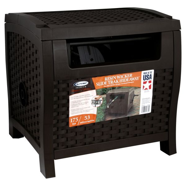 Suncast Newport Collection Hose Reel, Slide Trak Hideaway, Resin Wicker, 1 unit at Kmart.com