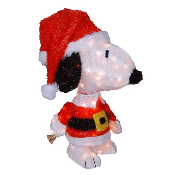 Peanuts 26in Animated 3D Soft Tinsel Santa Snoopy 