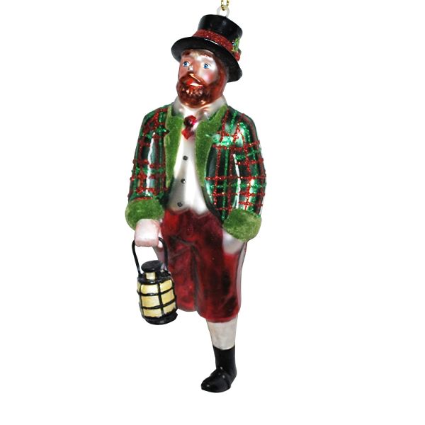 Country Living Vintage Christmas Glass Man Ornament 