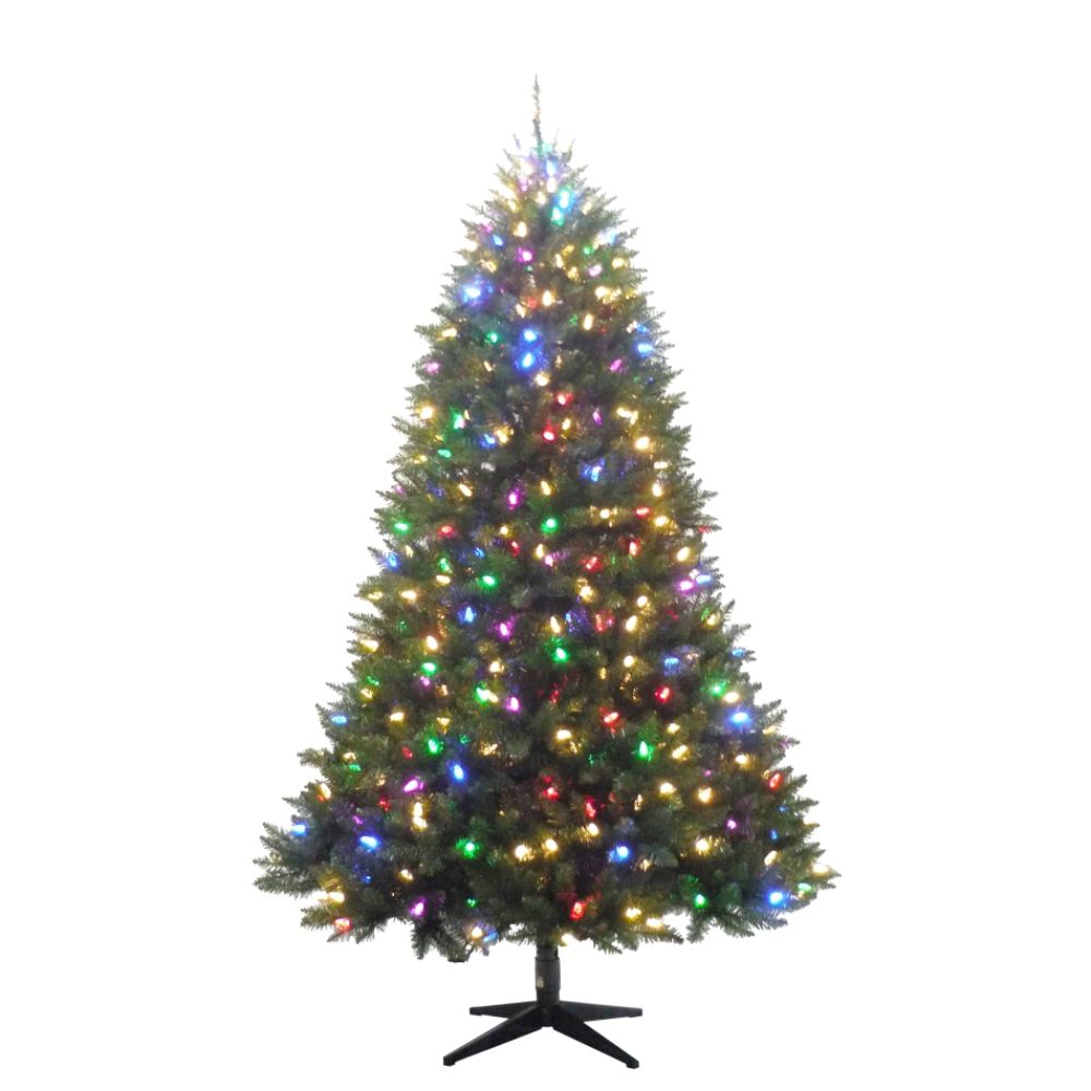 Country Living 7.5ft Twilight Peak With 540 LED 11-Function Clear/Multi- color Lights.