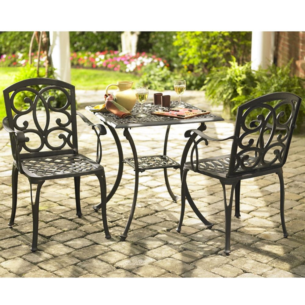 Aluminum Patio Sets on Aluminum Patio Square Bistro Extremely Durable Long Lasting Bistro Set