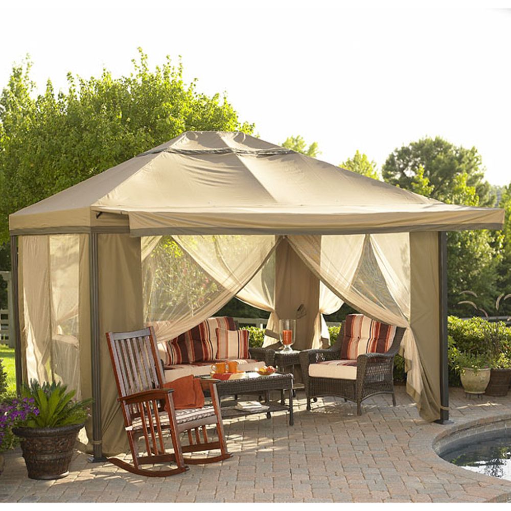 Garden Oasis Gazebo with Fold Down Valance (12 ft. x 10 ft.)