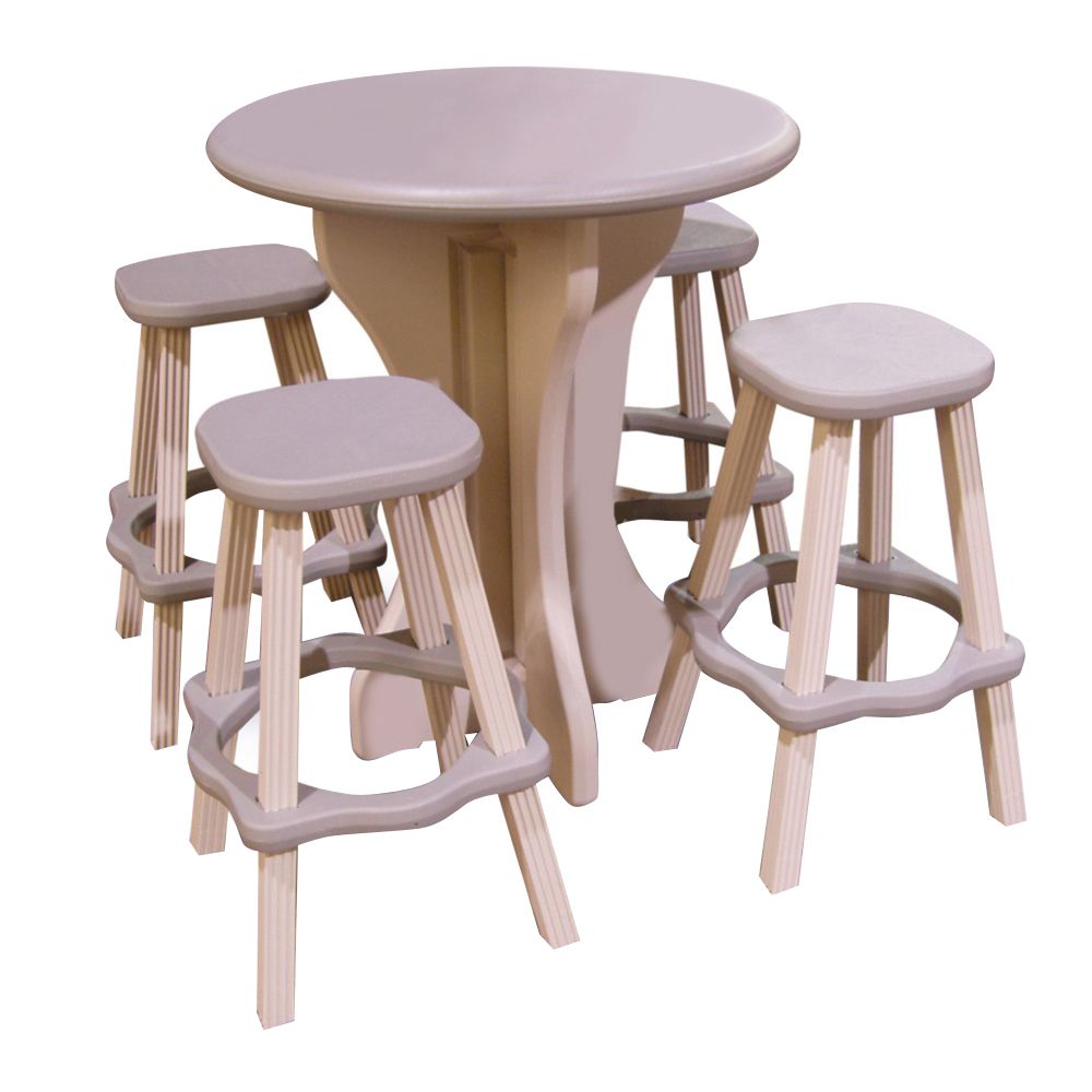 5-piece Bistro Table and Bar Stools - Taupe