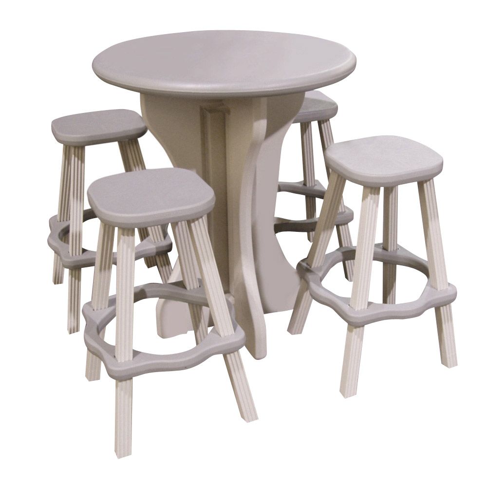 Leisure Accents 5-piece Bistro Table and Bar Stools - Gray at Kmart.com