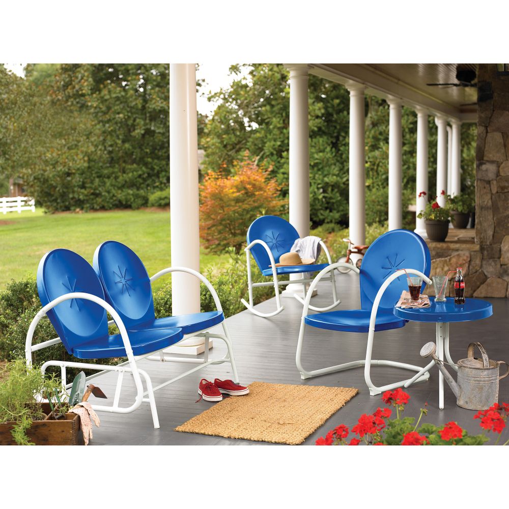 Garden Oasis Retro Steel Clam Glider - Blue at Sears.com