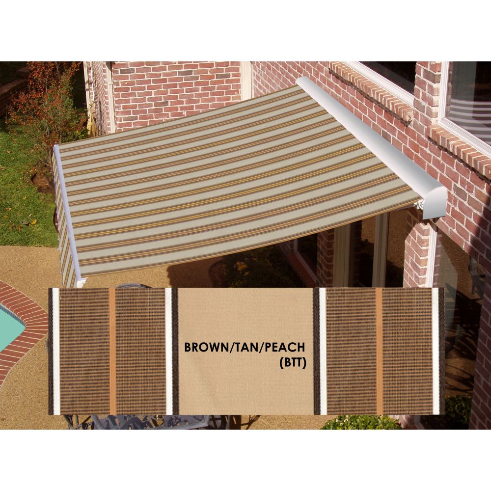 Beauty-Mark Destin Manual Retractable Awnings with Hood - Brown/Tan Multi