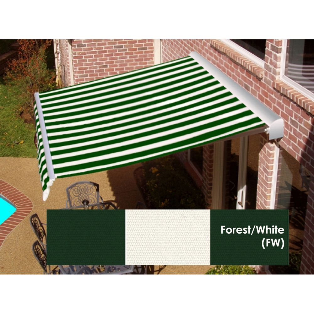 Destin Manual Retractable Awnings with Hood-Forest-White