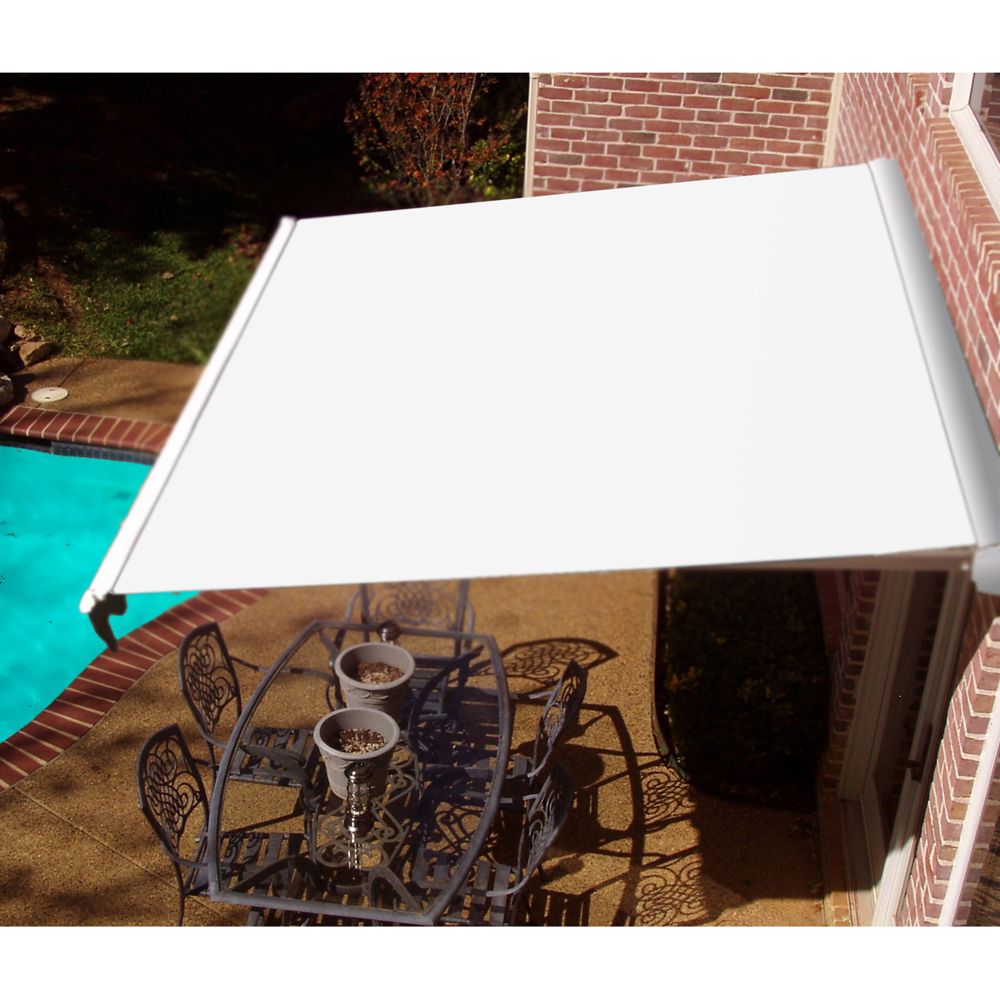 Beauty-Mark Destin Manual Retractable Awnings with Hood - Off White