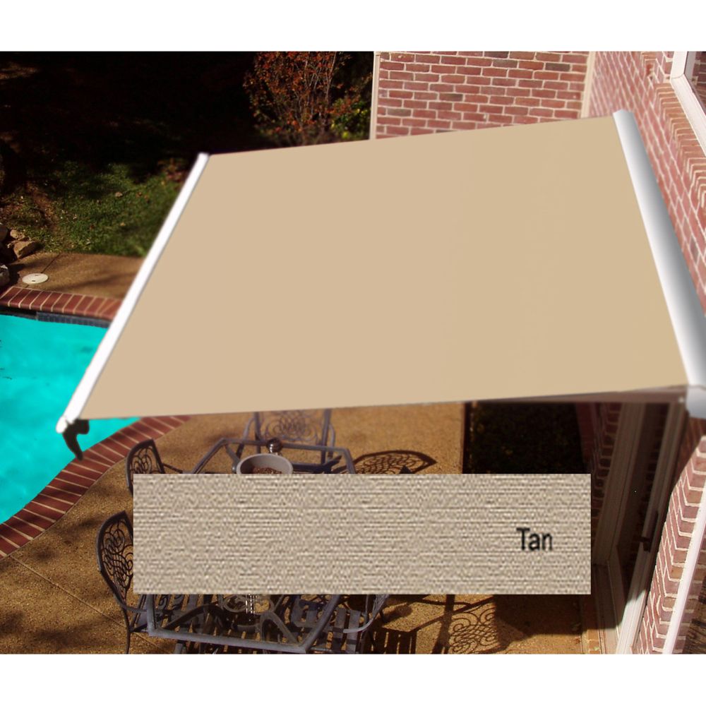 Beauty-Mark Destin Manual Retractable Awnings with Hood - Tan