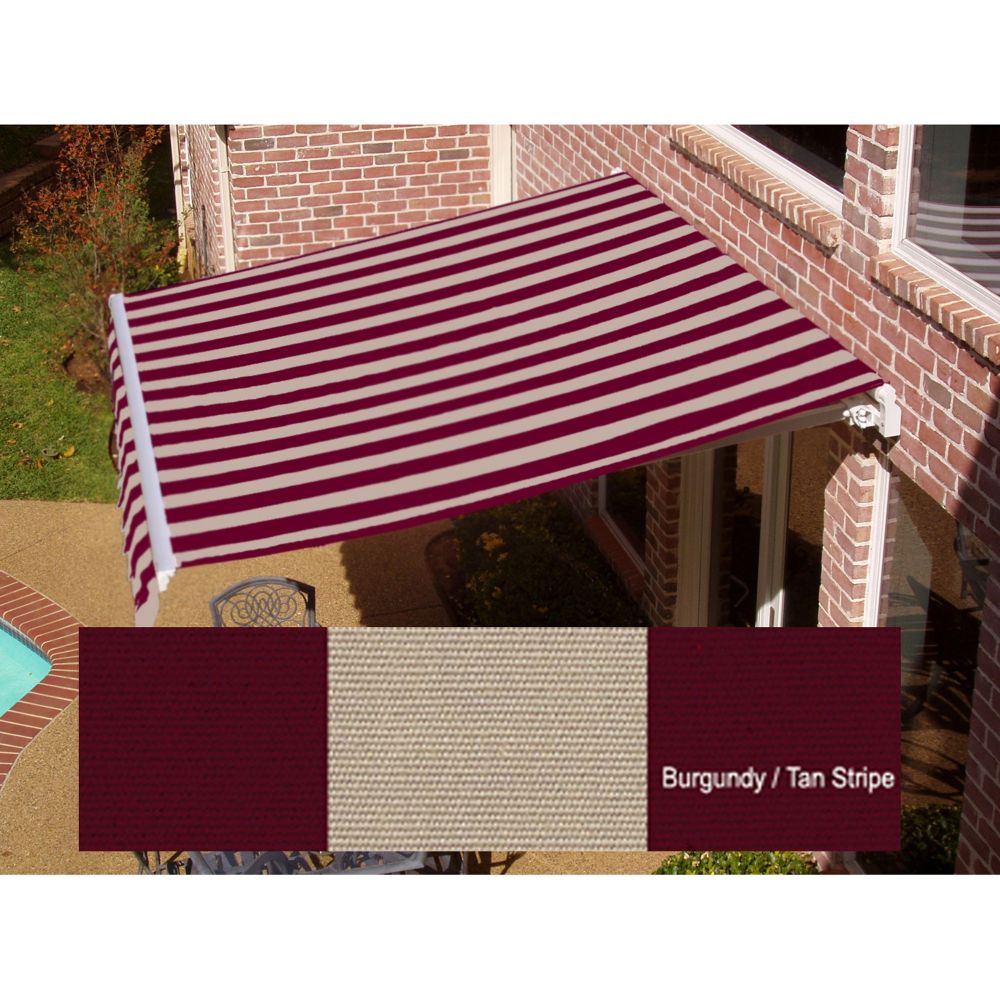 Maui Manual Retractable Awning - Burgundy/Tan