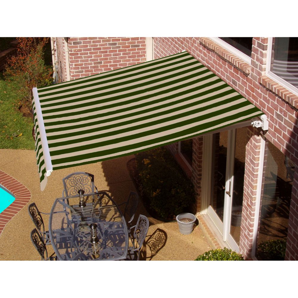 Maui Manual Retractable Awning - Olive/Tan
