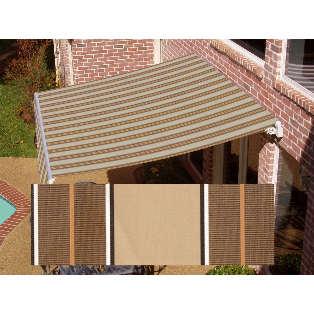 Maui Motorized Retractable Awning - Brown/Tan Multi