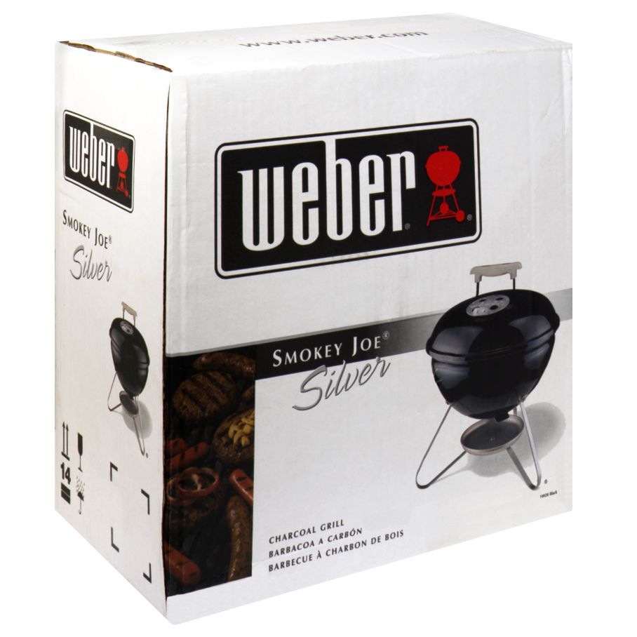 Weber Smokey Joe Silver Charcoal Grill, Black, 1 grill