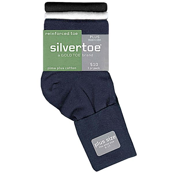 Silvertoe Anklet Plus Socks Dark Assorted