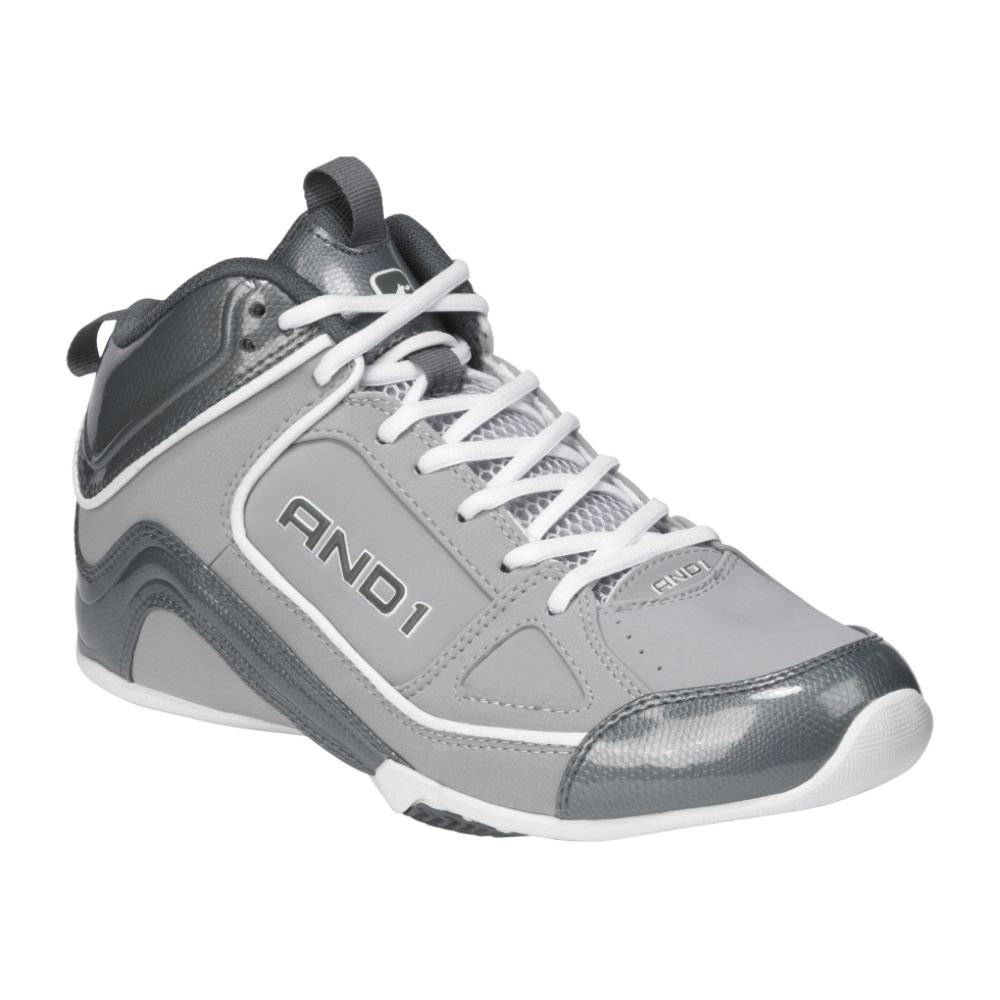 And1 Men's Stagger Mid Basketball Shoe - Gray/White