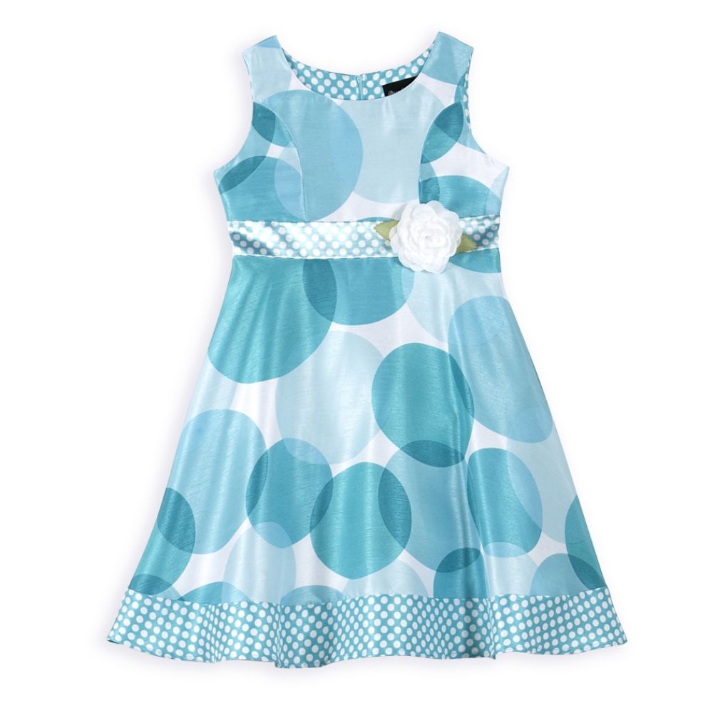 Disorderly Kids Girl's Plus Sleeveless Large Dot Shantung Dress