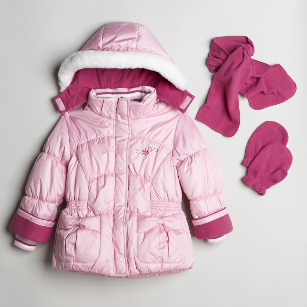 Zero Xposur Girls' Winter Jacket Giselle - Scarf & Mittens