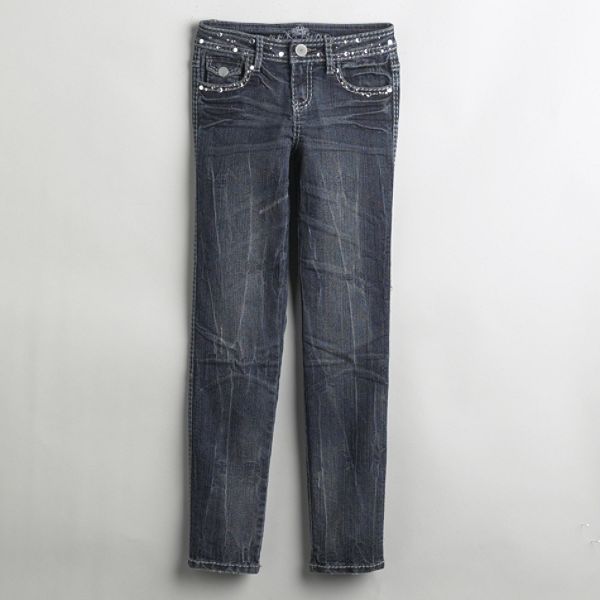 Almost Famous Girls Plus Skinny Jean With Embellished Waist Band