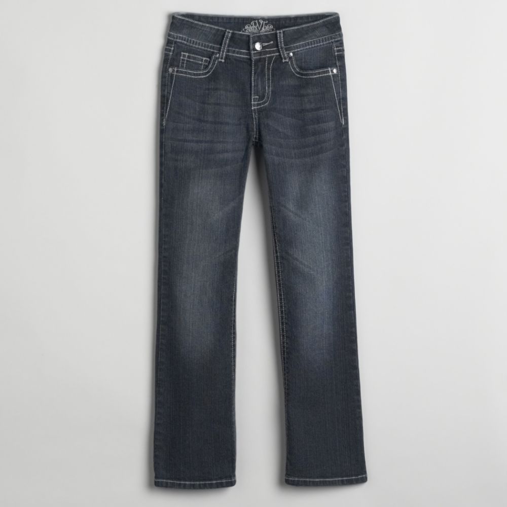 Revolt Girl's Plus Boot Cut Jeans with Back Pocket Flap