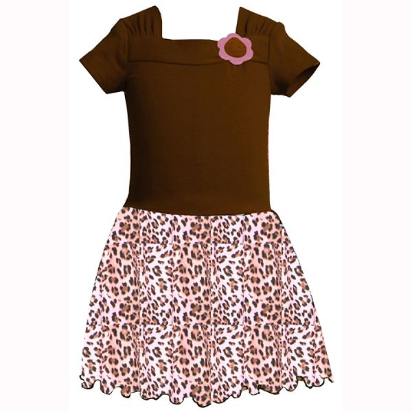 Ashley Ann Girls 4 6x Short Sleeve Animal Skirt Dress