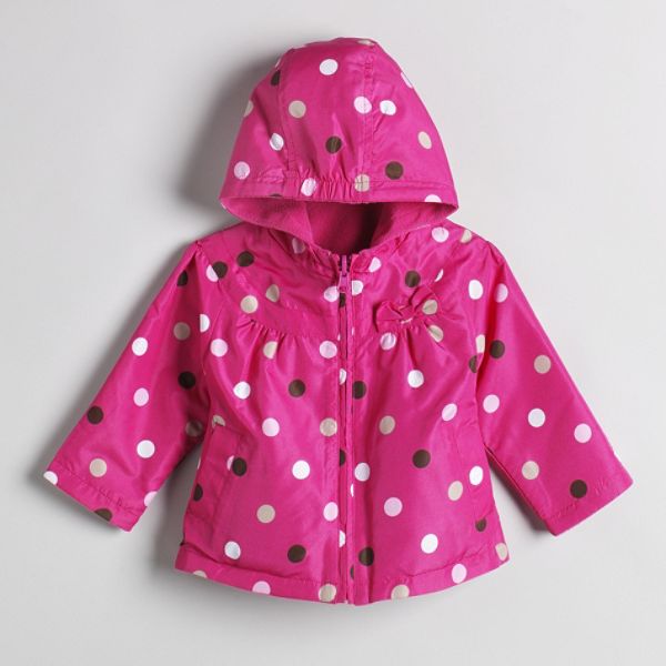 Carters Toddler Girls Midweight Hooded Reversible Dot Jacket